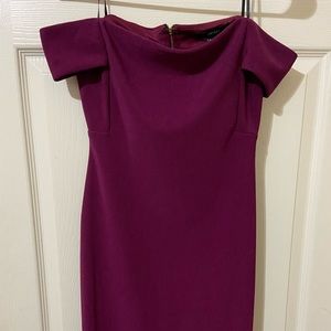 Plum Strapless Body-Con Off The Shoulder Dress